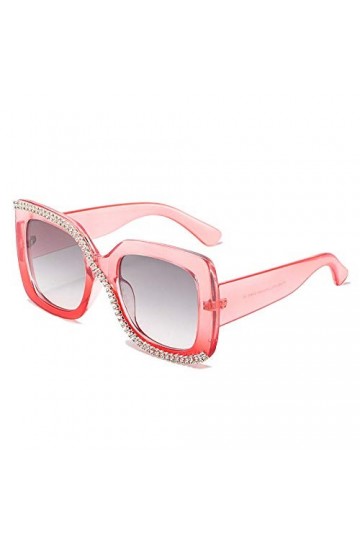 DLSM Diamant carré Grands Dimensions Strass pour femmes Vintage Lunettes de soleil Vintage Cristal Noir Tonalités UV400 Le co