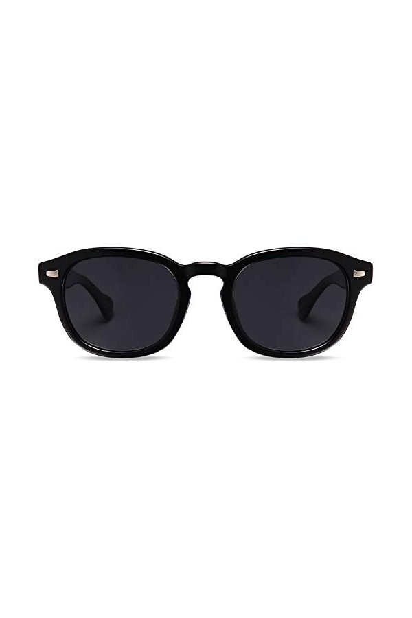 TSEBAN Rétro Lunettes De Soleil Homme Femme Polarisées Rond Protection UV 400 Acétate Cadre