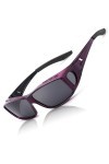 LVIOE Lunettes de soleil polarisées à clipser pour homme et femme avec protection UV 400, M-violet/gris