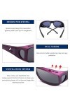 LVIOE Lunettes de soleil polarisées à clipser pour homme et femme avec protection UV 400, M-violet/gris