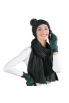 OROOTL Bonnet écharpe gants femme hiver bonnet pompon gant tricoté bonnet neige chapeau chapeau chaud hiver ensemble hiver 3 