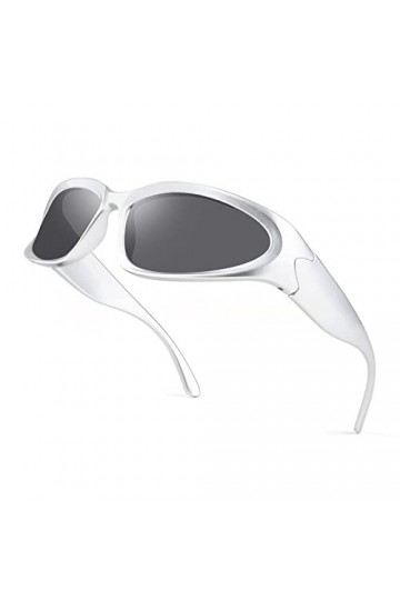 Karsaer Lunettes de soleil pour homme et femme - Protection UV400 - K7805, Gris foncé/argenté.