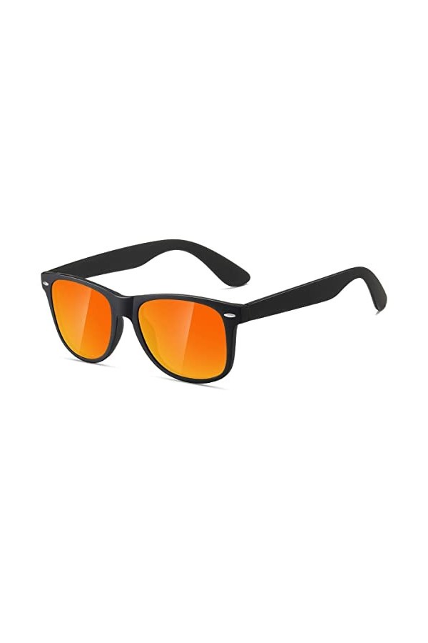 kimorn Lunettes de soleil polarisées classique unisexe corne bordée rétro 80s AE0300