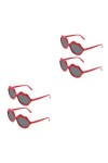 ABOOFAN 4 Pcs Lunettes De Soleil Rouges Pour Femmes Lunettes De Soleil Ombre De Fête Lunettes De Soleil En Forme De Lèvres Lu