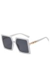 HCHES Lunettes de Soleil Carrées en Diamant Surdimensionnées Femmes Lunettes de Soleil Vintage Nuances Hommes Femmes UV400, R