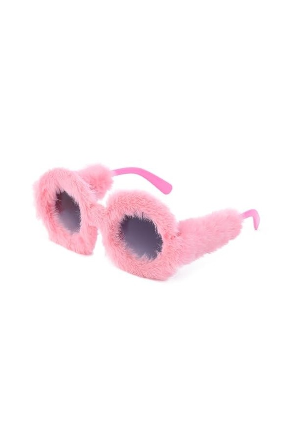 Femmes en Peluche Plein Cadre Lunettes de Soleil Hommes Lunettes décoratives Hiver Thermique Fluffy Lunettes Lunettes de fête