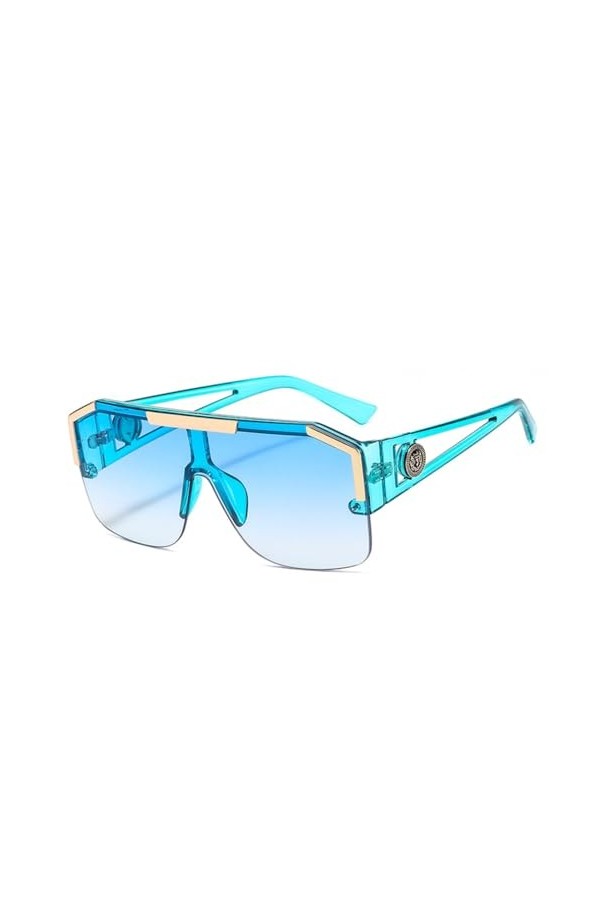 HCHES Lunettes de Soleil Hommes Femmes Couleur Lentille Alliage Cadre Rectangle Lunettes de Soleil UV400,4,Taille Unique