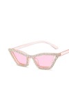 PETOLY Lunettes De Soleil Femme Sunglasses Lunettes Fête Lunettes De Soleil Triangulaires À Sertissage De Diamants, Lunettes 