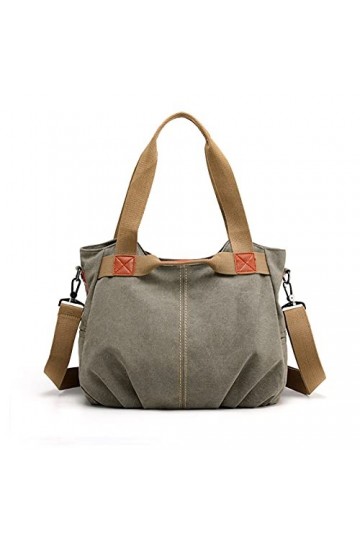 FANDARE Toile Sacoche Sac a Main Femme Sacs Cabas Portés Epaule Rétro Sac Dépaule pour Achats Fête École Voyage Travail Cros