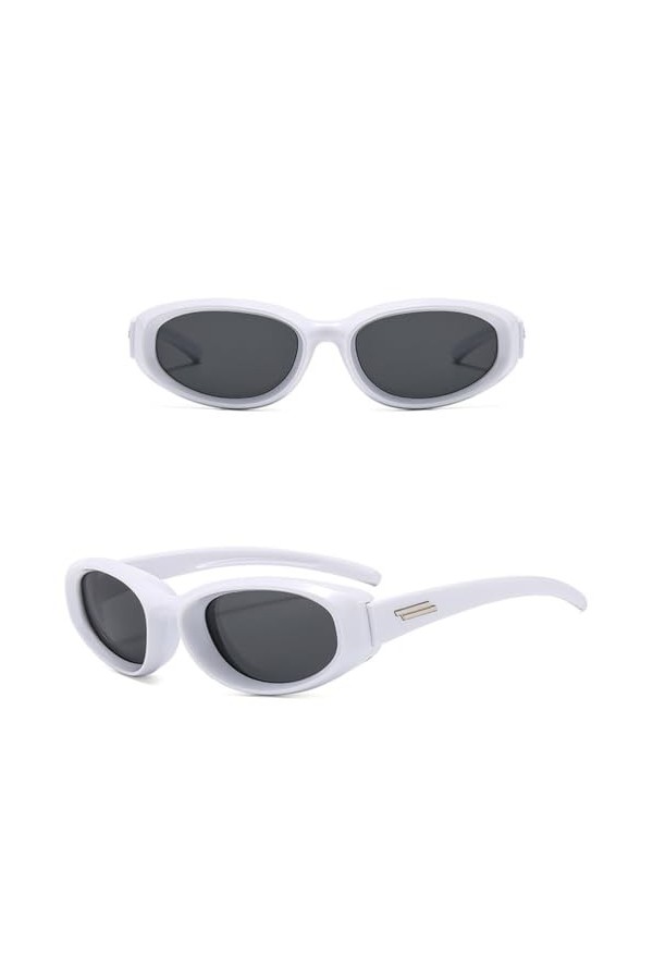 HPIRME Lunettes de Soleil Oeil de Chat Vert Vintage Femme Petit Cadre Ovale Lunettes de Soleil de Sport Lunettes de Soleil Lu