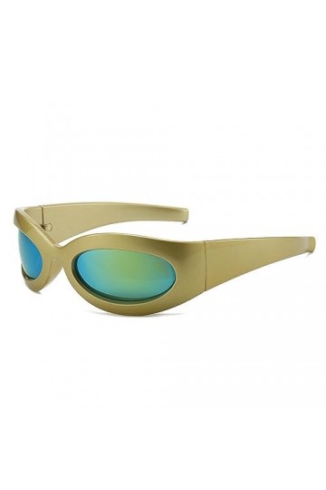 Femmes Miroir Lunettes de Soleil Goggle Hommes Cyclisme Sport Lunettes de Soleil Punk Lunettes Femme Shades Lunettes UV400, J