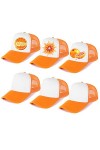 Geebuzz Lot de 6 casquettes de baseball unisexe en maille filet de sublimation, Lot de 6 - Orange et blanc, taille unique
