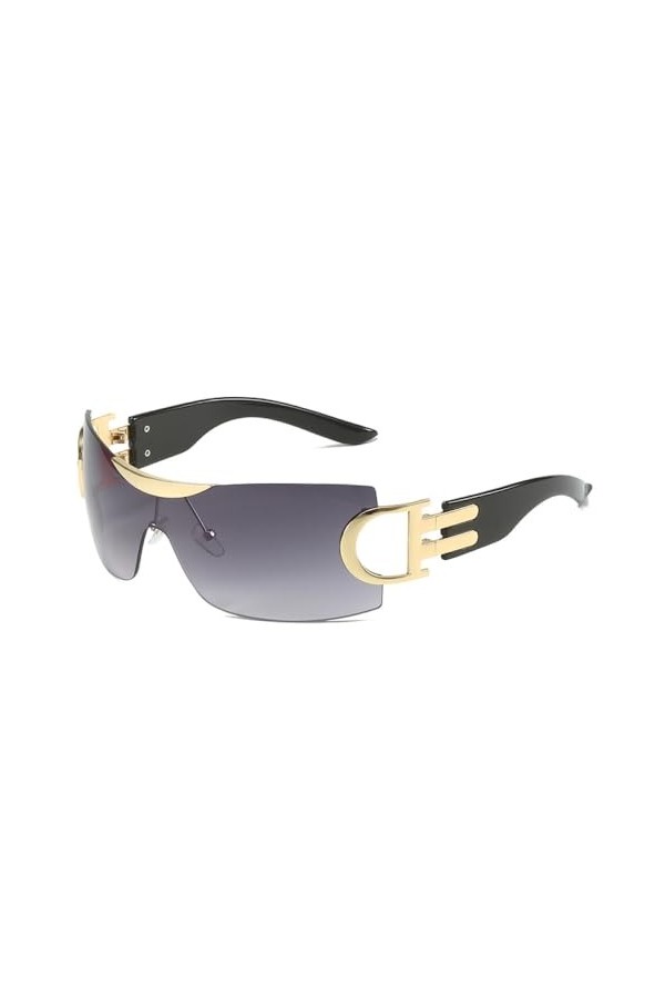 MUTYNE Lunettes de Soleil de Cyclisme pour Femmes de Sport surdimensionnées Punk One Piece Goggle Lunettes de Soleil pour Hom