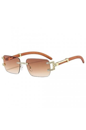 MUTYNE Diamant coupe lunettes de soleil rétro sans cadre luxe dégradé lunettes mode carré hommes femmes lunettes de soleil, C