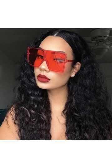 Lunettes de soleil surdimensionnées pour femme Noir Mode carrée Grand cadre Lunettes de soleil Femme Vintage Rétro Lunettes U