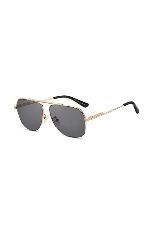DUCO Lunettes de soleil rétro Pilot pour homme et femme - Sans monture - Lunettes de soleil non polarisées pour la conduite D