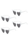 YAMEIZE Lot de 3 paires de lunettes de soleil vintage en forme de cœur - Pour femmes, hommes, enfants - Protection UV400 - Po