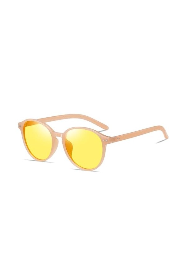 DUCO Lunettes de vision nocturne polarisées pour femme - Lunettes de conduite pour la nuit - Unisexe - Rectangulaires - 5202Y