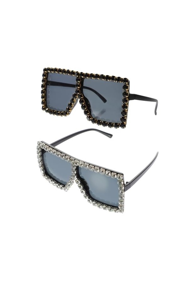 Adorainbow 2 Pièces Des Lunettes De Soleil Lunettes De Soleil Disco Lunettes De Soleil Femme Pour La Fête Lunettes De Soleil 