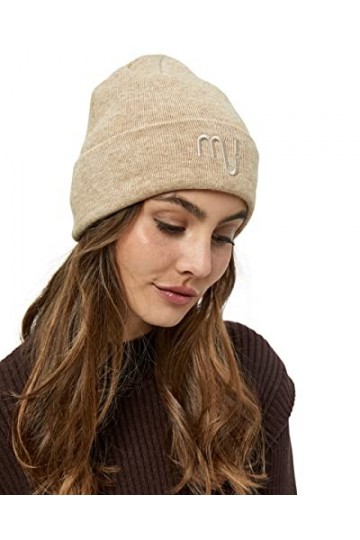 Minus Femme Lupi Knit Beanie 2 Bonnet tricot , 734 Warm sand melange, Taille unique EU