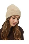 Minus Femme Lupi Knit Beanie 2 Bonnet tricot , 734 Warm sand melange, Taille unique EU