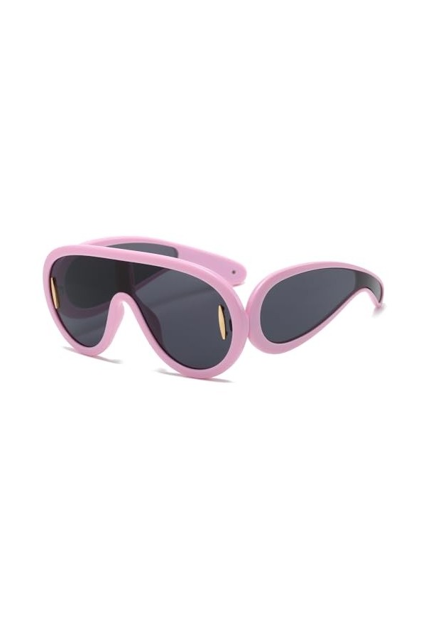 YUELUQU Lunettes de soleil tendance pour homme et femme - Style tendance - Masque de protection futuriste - Style designer, R