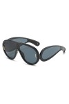 YUELUQU Lunettes de soleil tendance pour homme et femme - Style tendance - Masque de protection futuriste - Style designer, R