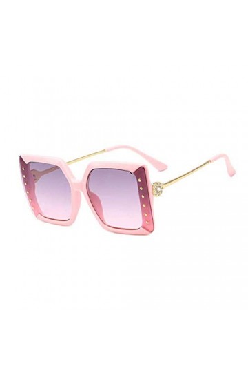 YIERJIU Lunettes Vintage rétro surdimensionné carré Lunettes de Soleil Marque Designer Mode Diamant décoration dégradé Lunett
