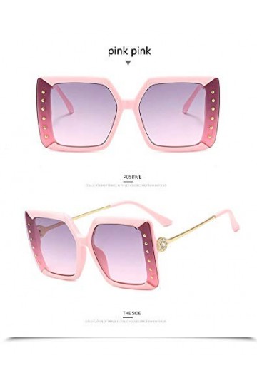 YIERJIU Lunettes Vintage rétro surdimensionné carré Lunettes de Soleil Marque Designer Mode Diamant décoration dégradé Lunett