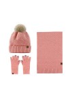 LumiSyne Hiver 3 En 1 Packs Bonnet Écharpe Et Gants Homme Femme Couleur Unie Rhombus Bonnet Tricoté Écharpe Longue Gants dÉc