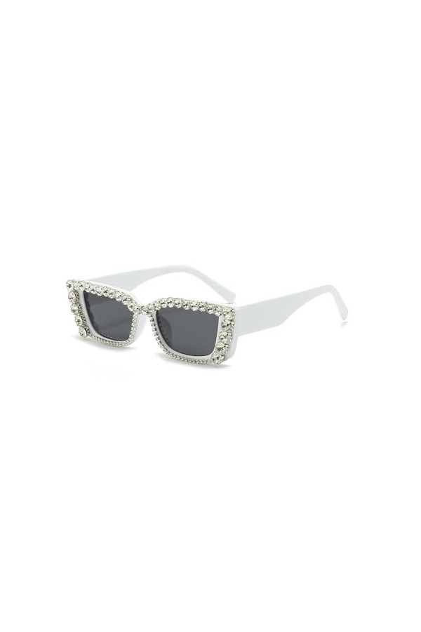 Lunettes De Soleil Femme Sunglasses Lunettes Fête Lunettes De Soleil Serties De Diamants, Petite Monture Carrée, Pleine De Di