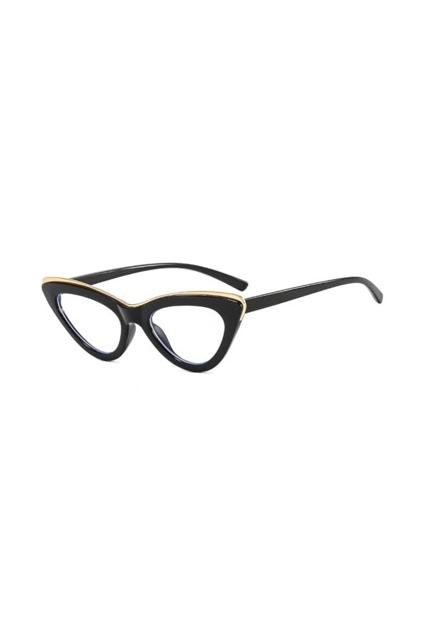 RUDELL Lunettes De Soleil Femme Monture De Lunettes Œil De Chat Simple Monture De Lunettes Élégante Pour Femme C1 Cadre Noir