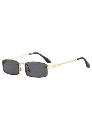 MUTYNE Petites lunettes de soleil rectangulaires pour femmes, lunettes de soleil carrées en métal pour hommes, lunettes rétro