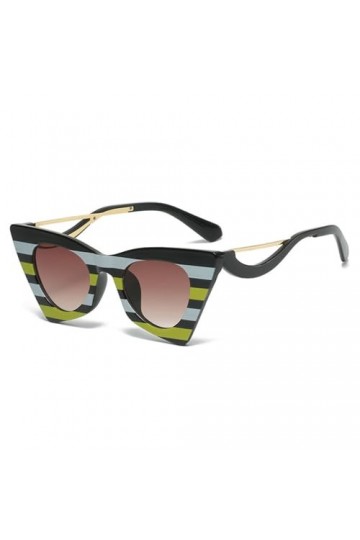 MUTYNE Lunettes de Soleil Oeil de Chat à Rayures pour Dames Femmes Lunettes de Soleil Punk à la Mode Femme Mode Nuances Lunet