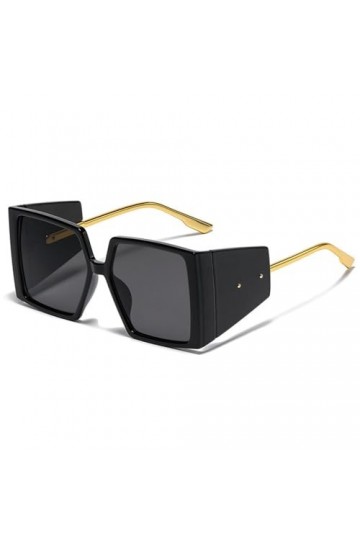 MUTYNE Lunettes de Soleil Carrées Punk Vintage Femmes Lunettes de Soleil Steampunk Surdimensionnées pour Hommes Rétro UV400,N