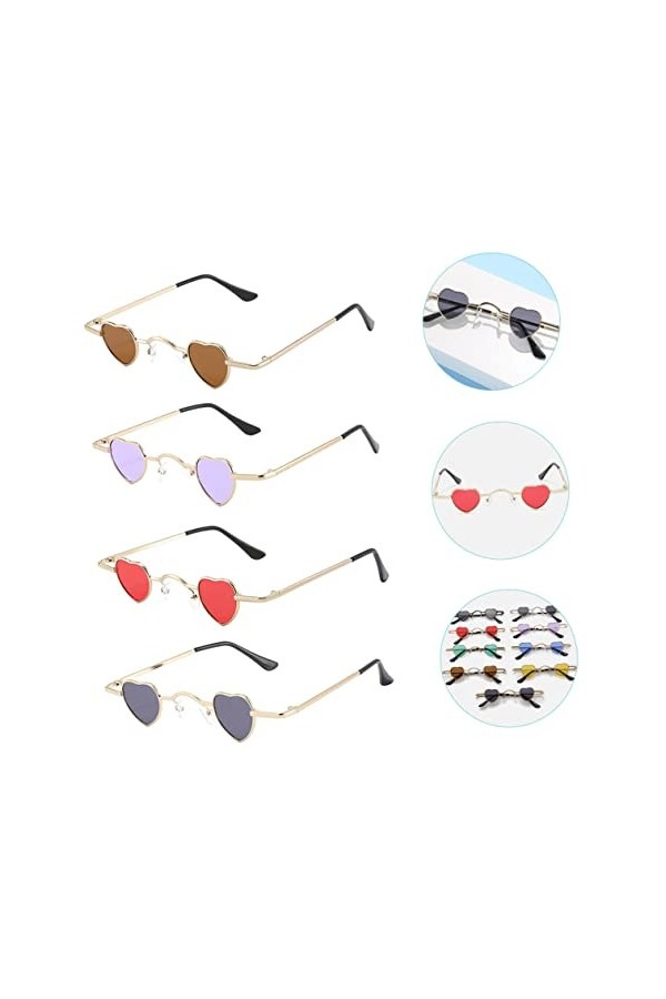 Toyvian 8 Pièces Lunettes De Soleil Coeur Cadeaux De Célibataire Pour La Mariée Lunettes De Soleil à La Mode Lunettes De Form