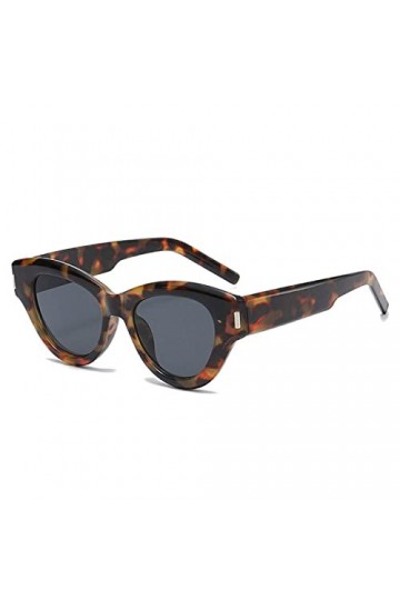 Cat Eye Femmes Lunettes de Soleil Retro Jelly Tea Shades UV400 Hommes Rivets Lunettes de Soleil,Gris Léopard,Taille Unique