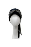 CAREBELL Smooth Paisley Black Turban Bonnet oncologique en bambou pour chimiothérapie ou alopécie, taille unique, Noir , Tail