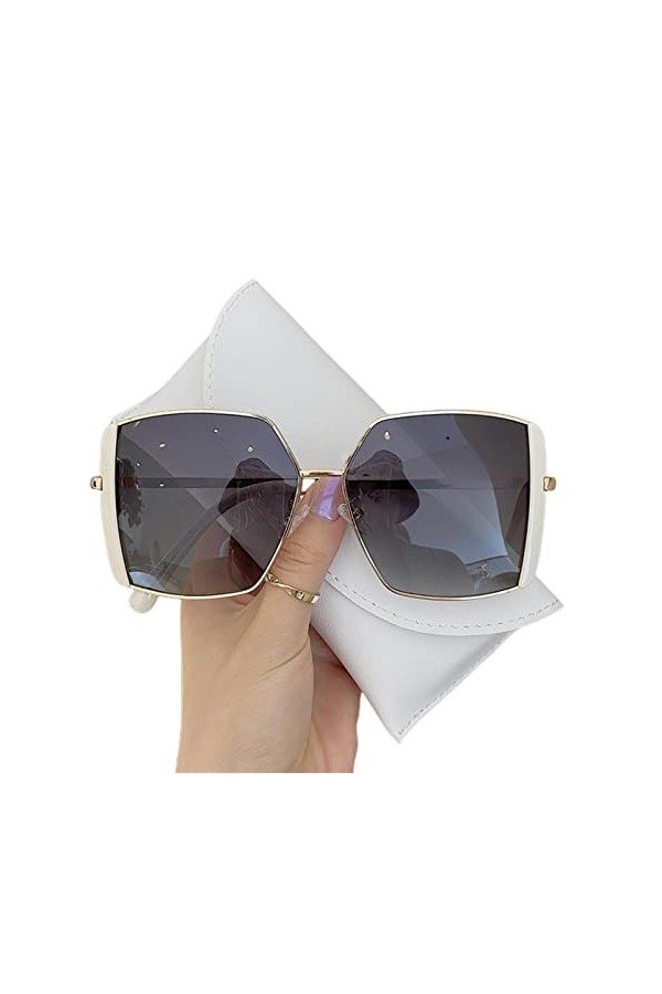 MOGSA Lunettes de soleil polarisées pour femme - Grand cadre - Lunettes de soleil occultantes colorées pour femme - C02, comm