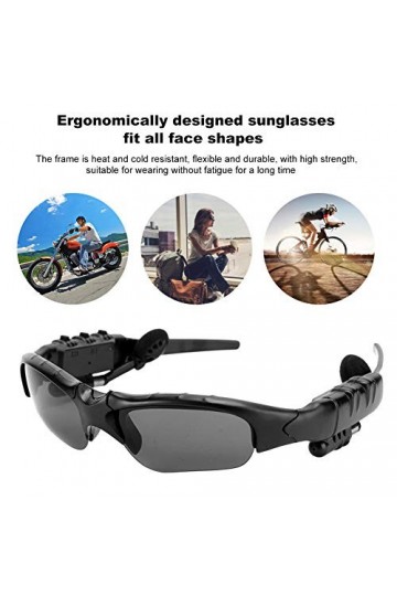 Lunettes de Soleil Bluetooth sans Fil, Verres Polarisés Musique Lunettes de Soleil pour Hommes et Femmes, Lunettes Intelligen