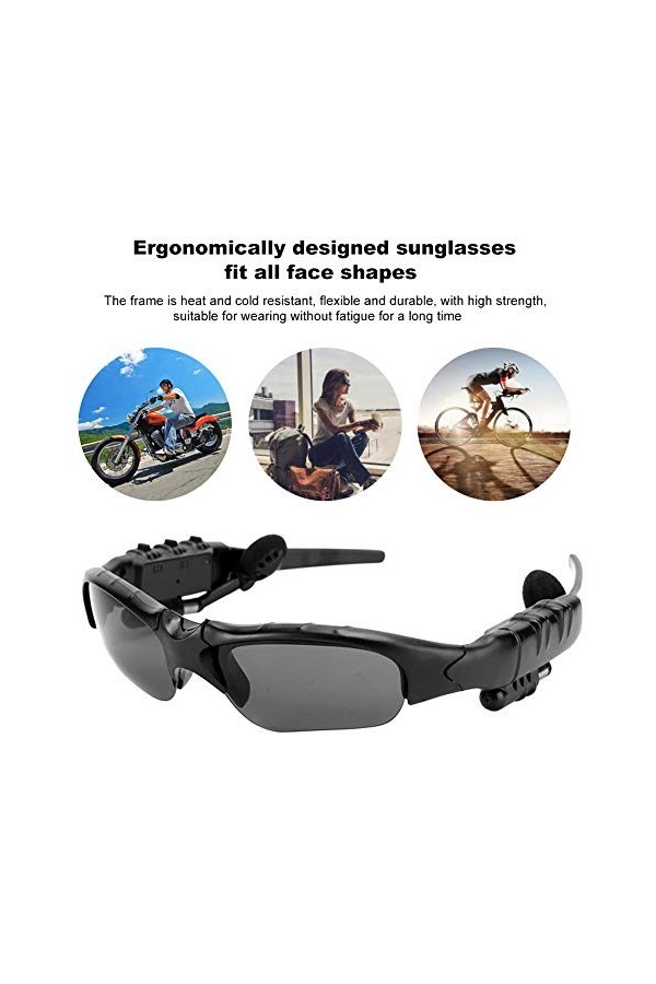 Lunettes de Soleil Bluetooth sans Fil, Verres Polarisés Musique Lunettes de Soleil pour Hommes et Femmes, Lunettes Intelligen