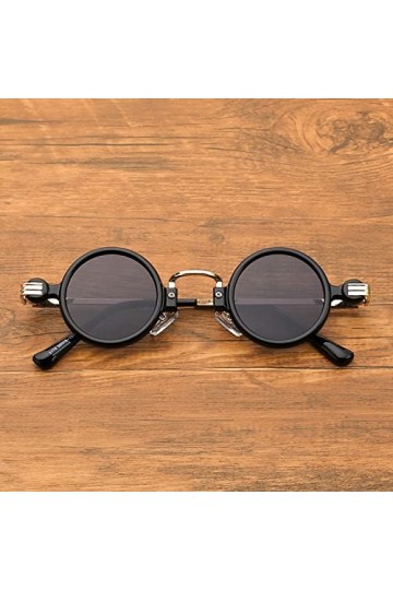 Super Petites Mini-Lunettes, Lunettes De Soleil Rétro Steampunk, Verres en Métal Rond, Protection Uv400, Lunettes pour Hommes