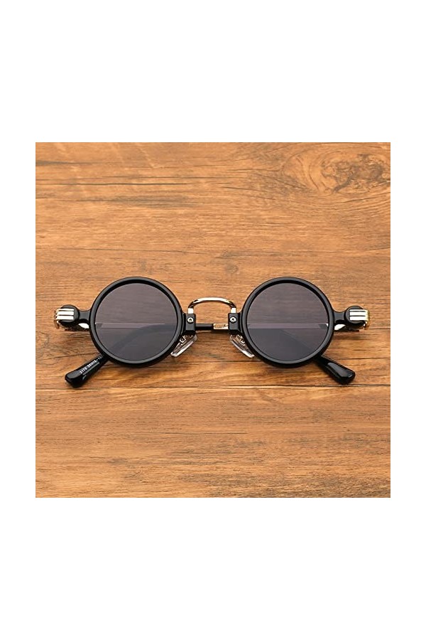 Super Petites Mini-Lunettes, Lunettes De Soleil Rétro Steampunk, Verres en Métal Rond, Protection Uv400, Lunettes pour Hommes