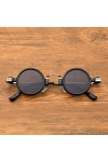 Super Petites Mini-Lunettes, Lunettes De Soleil Rétro Steampunk, Verres en Métal Rond, Protection Uv400, Lunettes pour Hommes