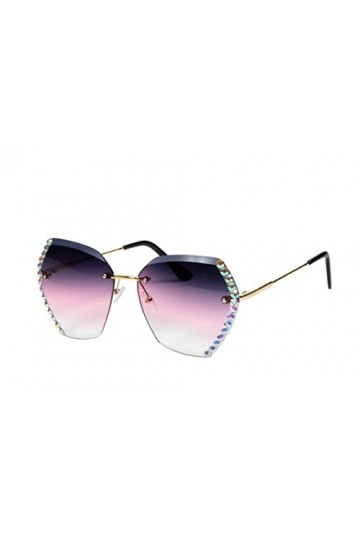 MIMIKRY Lunettes de soleil de festival extravagantes avec dégradé et strass Protection UV 400 Violet/rose