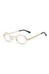 HPIRME Lunettes de soleil ovales à petit cadre pour hommes Lunettes de soleil punk en métal Femmes Lunettes de soleil rondes 