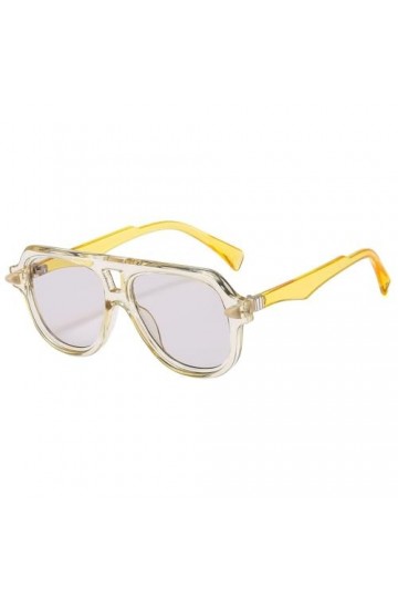 HCHES Lunettes de Soleil Femmes Rétro Dégradé Nuances UV400 Hommes Designe Rivets Lunettes de Soleil,Jaune,Taille Unique