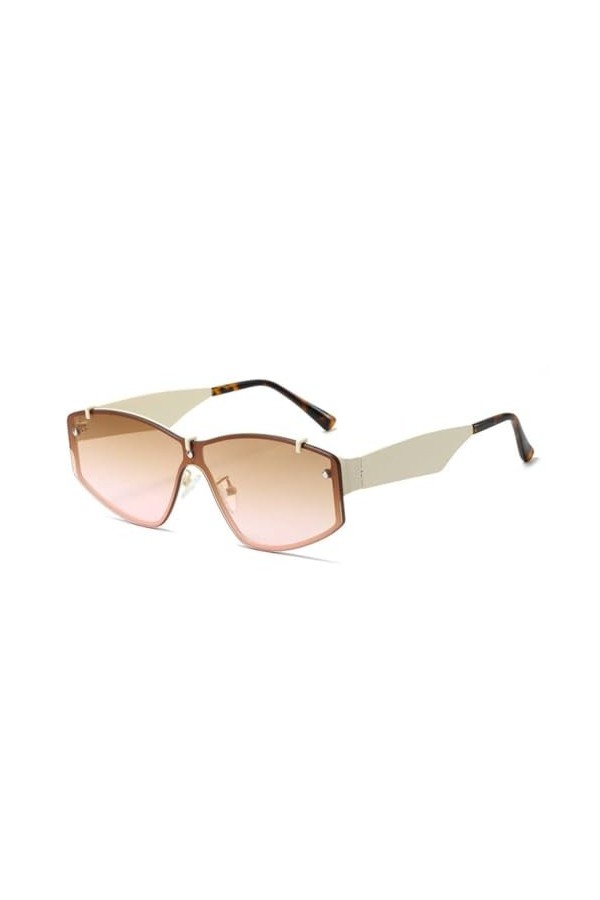 MUTYNE Lunettes de Soleil Une Pièce à Monture en Métal Vintage Femmes Hommes Mode Classique Luxe Oeil de Chat Nuances Lunette