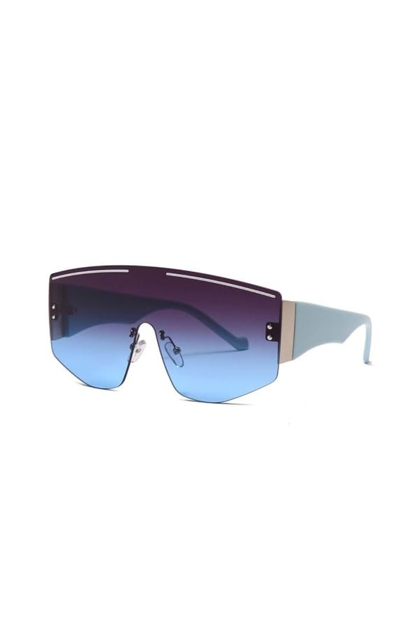 MUTYNE Lunettes de Soleil Une pièce surdimensionnées sans Monture à la Mode carrées pour Femmes Lunettes de Soleil pour Homme