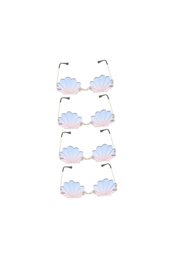 ABOOFAN 4Pcs Lunettes Sans Monture Lunettes De Soleil DÉté Lunettes De Soleil Métalliques Pour Femmes Dames Lunettes De Sole